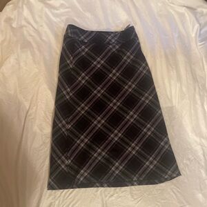 Talbots Purple plaid pencil skirt